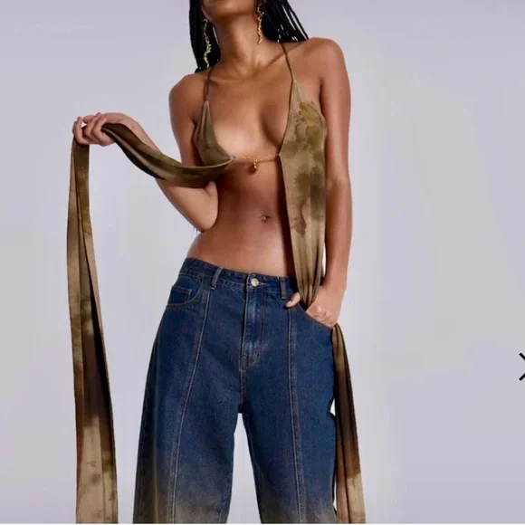 Jaded London LDN Ayla backless plunge wrap top - Picture 3 of 3